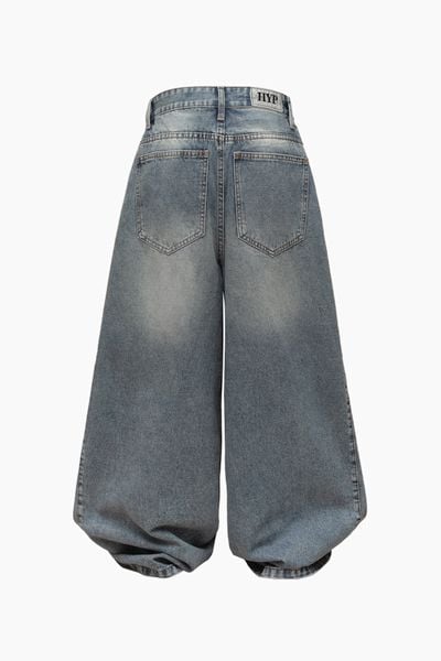  PLEATED WIDE JEANS 