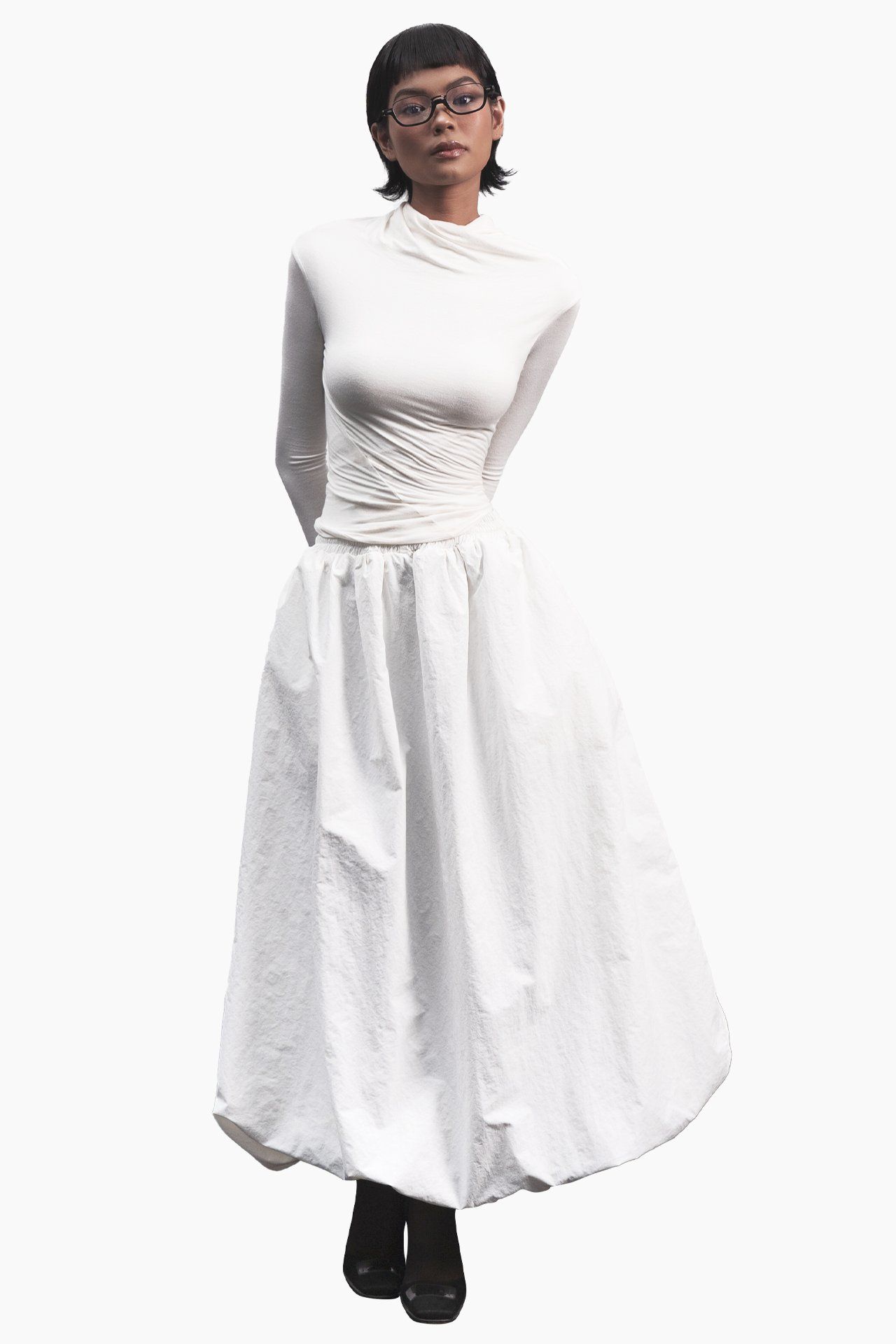  CRINKLED LONG SKIRT 