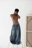  PLEATED WIDE JEANS 