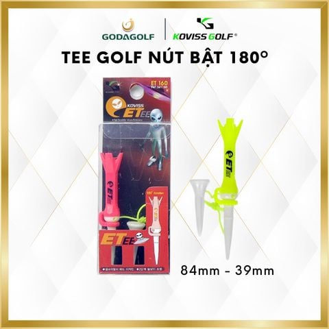  Tee Golf Nhựa Đầu vuông nút Bật 180º Koviss - Chân Đỡ Phát Bóng ET160| 84 mm - 39 mm | Koviss Golf Chính Hãng. 
