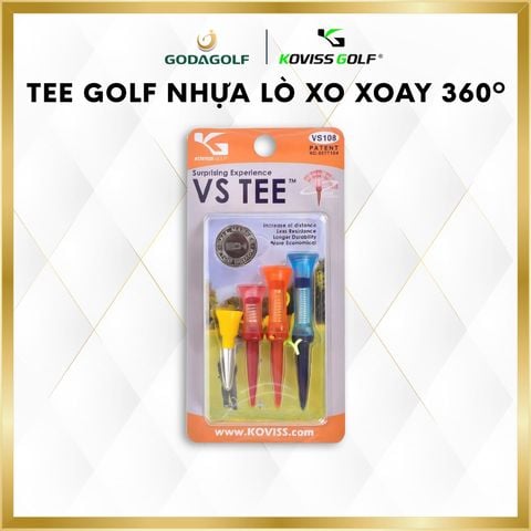  Tee Golf Nhựa Lò Xo Xoay 360º Koviss - Chân đỡ phát bóng VS108 |78mm 68mm 58mm 39mm| Koviss Golf Chính Hãng 