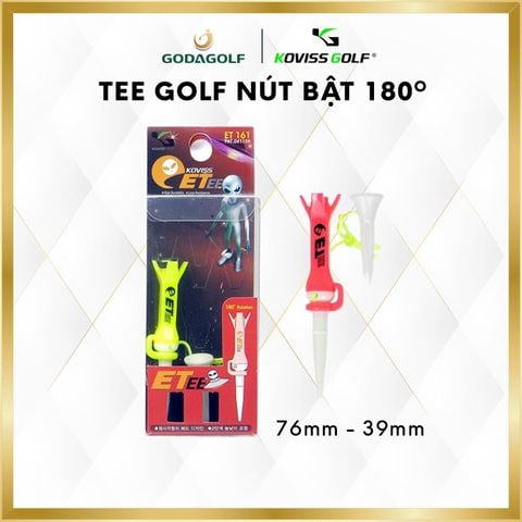  Tee Golf Nhựa Đầu vuông nút Bật 180º Koviss - Chân Đỡ Phát Bóng ET161| 76 mm - 39 mm | Koviss Golf Chính Hãng. 