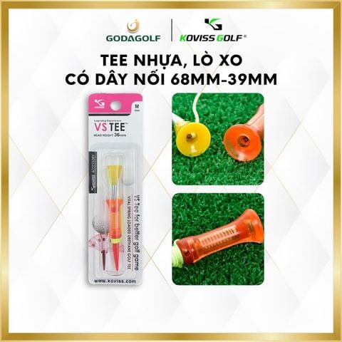 Tee Golf Nhựa Lò Xo Xoay 360º Koviss - Chân Đỡ Phát Bóng Golf VS102| 68mm - 39mm |  Koviss Golf Chính Hãng. 