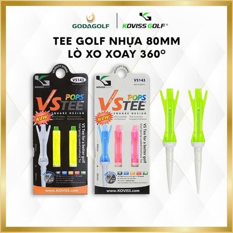 Tee golf Nhựa 80mm Lò Xo Xoay 360º Koviss - Chân Đỡ Phát Bóng Đế Vuông | Koviss Golf Chính Hãng. 