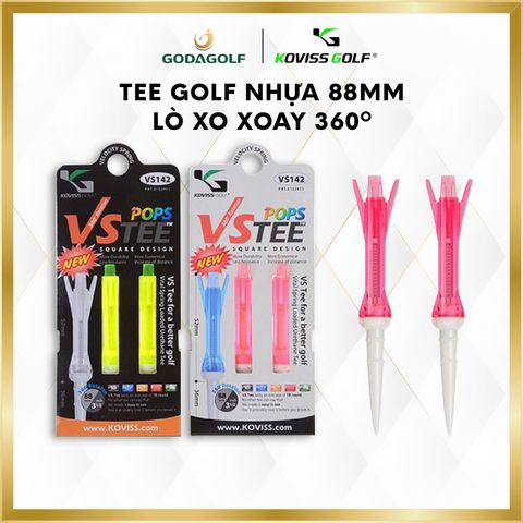  Tee golf Nhựa 88mm Lò Xo Xoay 360º Koviss - Chân Đỡ Phát Bóng Đế Vuông VS142 | Koviss Golf Chính Hãng. 