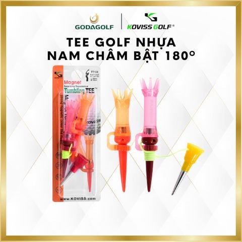  Tee Golf Nhựa Nam Châm Bật 180º Koviss - Chân Đỡ Phát Bóng Hoa Sen TT154 | 70mm - 70mm- 39mm | Koviss Golf Chính Hãng. 