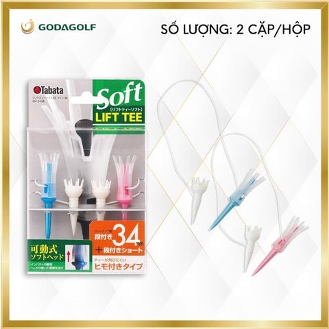  Tee Golf Nhựa Đầu Mềm Tabata 34mm, Chân Đỡ Phát Bóng (Bộ 4 cây) Tabata Golf Chính Hãng. 
