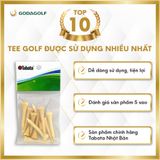  Tee Golf Gỗ Cao Cấp Tabata 40mm - Chân đỡ phát bóng GV0432 | Tabata Golf Chính Hãng 