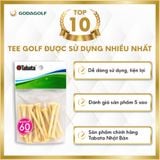  Tee Golf Gỗ Cao Cấp Tabata 60mm - Chân đỡ phát bóng GV0509 | Tabata Golf Chính Hãng 