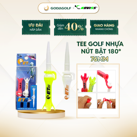  Tee Golf Nhựa Đầu vuông nút Bật 180º Koviss - Chân Đỡ Phát Bóng ET162 | 84 mm | Koviss Golf Chính Hãng. 