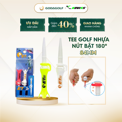  Tee Golf Nhựa Đầu vuông nút Bật 180º Koviss - Chân Đỡ Phát Bóng ET163 | 76 mm | Koviss Golf Chính Hãng. 