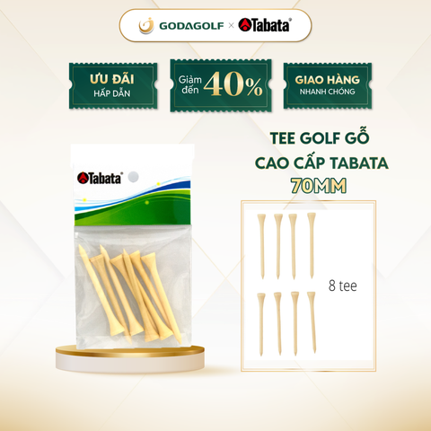  Tee Golf Gỗ Cao Cấp Tabata 70mm - Chân đỡ phát bóng GV0434 | Tabata Golf Chính Hãng 