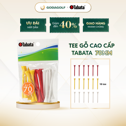  Tee Golf Gỗ Cao Cấp Tabata 70mm - Chân đỡ phát bóng GV0507 | Tabata Golf Chính Hãng 