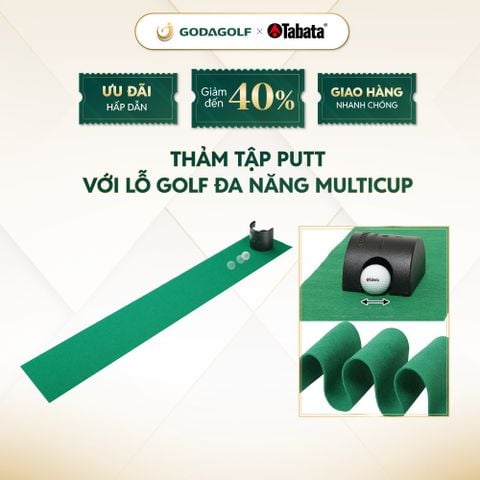  Thảm Tập golf Tabata Putting Mat Với Lỗ Golf Đa Năng GV0138, Thảm tập golf tại nhà | Tabata Golf chính hãng 