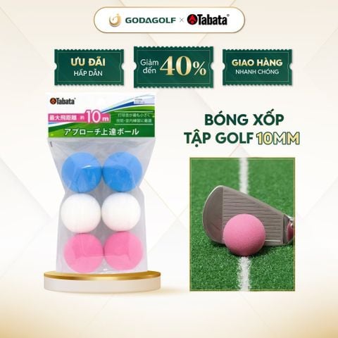  Gói 6 Bóng Xốp Tập Golf Tabata - Bóng Bọt Biển Mềm (Khoảng cách bay tối đa 10 M) GV0304| Tabata Golf Chính Hãng 