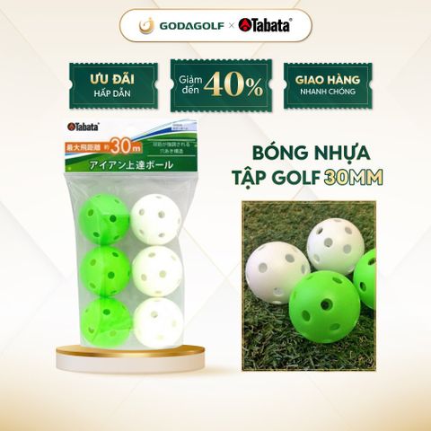  Gói 6 Bóng Nhựa Rỗng Tập Golf Tabata - Bóng Tập Golf (Khoảng cách bay tối đa 30M) - GV0310 | Tabata Golf Chính Hãng 