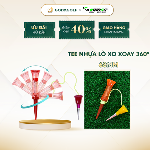  Tee Golf Nhựa Lò Xo Xoay 360º Koviss - Chân Đỡ Phát Bóng Golf VS102| 68mm - 39mm |  Koviss Golf Chính Hãng. 