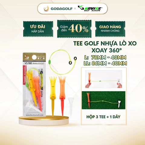  Tee Golf Nhựa Lò Xo Xoay 360º Koviss - Chân Đỡ Phát Bóng VS137A LL ( 86mm 40mm ) và VS137A L( 78mm 40mm )| Koviss Golf 