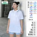  Áo thun Polo trắng cổ 2 sọc nhỏ 