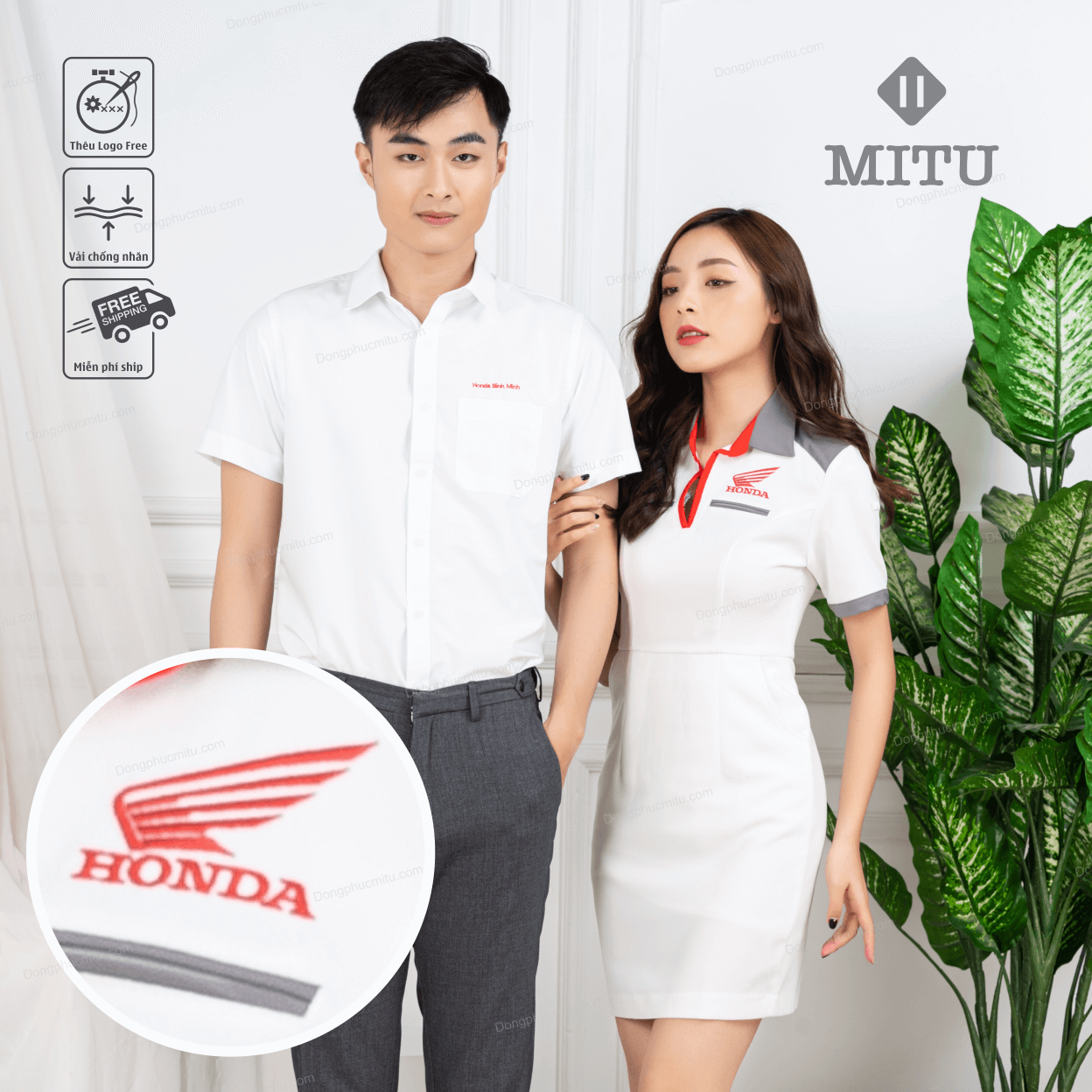  Sơ mi & đầm trắng đồng phục Honda 