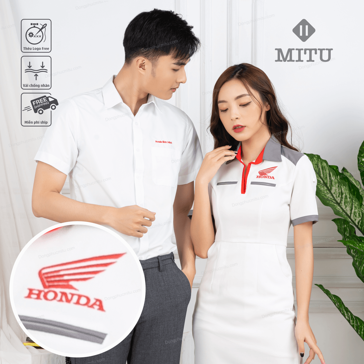  Sơ mi & đầm trắng đồng phục Honda 