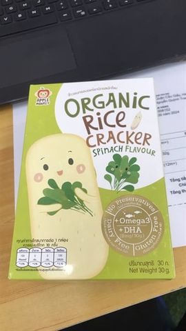 BÁNH GẠO APPLE MONKEY HỮU CƠ VỊ RAU 30G