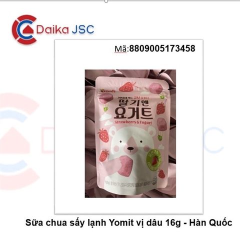Sữa chua sấy lạnh Yomit Hàn Quốc vị Dâu 16g