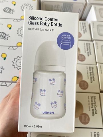 BÌNH THUỶ TINH UBMOM THỎ XANH 180ml