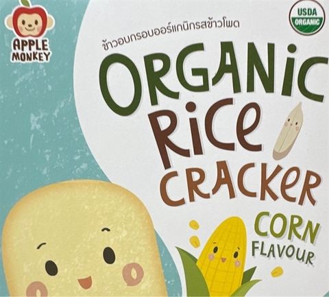 BÁNH GẠO APPLE MONKEY HỮU CƠ VỊ BẮP 30G