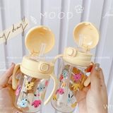 Bình tập hút Moyuum nắp bật hoạ tiết 270ml