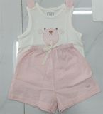 BỘ BA LỖ TAI GẤU TRẮNG PHỐI QUẦN KẺ HỒNG NOUS