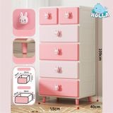 TỦ NGĂN KÉO THỎ HỒNG 5 TẦNG HL