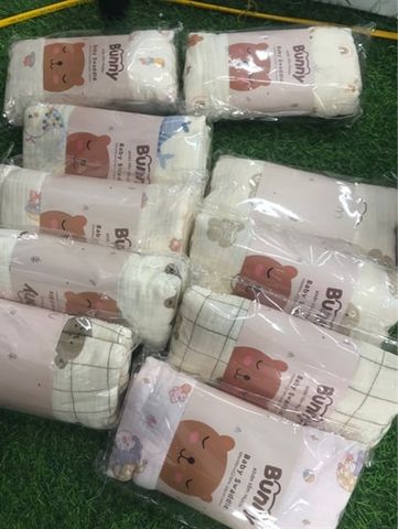 KHĂN TẮM MUSLIN BUNNY HOẠ TIẾT