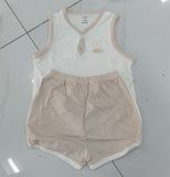 BỘ BA LỖ MÀU TRĂNG PHỐI VIỀN IN TRƯỚC NGỰC