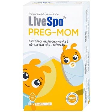 Bào tử lợi khuẩn cho mẹ và bé táo bón biếng ăn LiveSpo Preg-mom