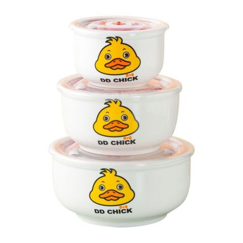 Bộ 3 bát vịt vàng Happy