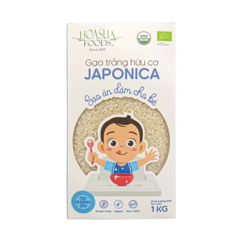 Gạo trắng hữu cơ Japonica hoa sữa 1kg
