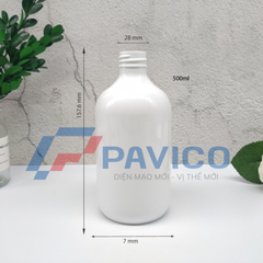 Chai PET 500ml trắng sữa dáng trụ đựng dầu gội