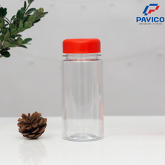 Chai PET 350ml trong suốt dáng trụ đựng đồ uống