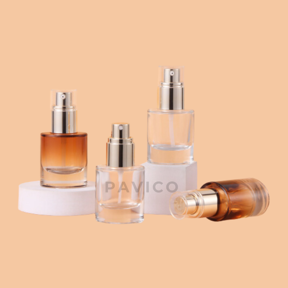 Chai thủy tinh vòi mạ crom vàng 30ml