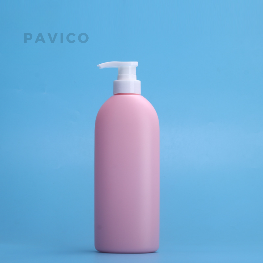 Chai dầu gội HDPE hồng 500ml