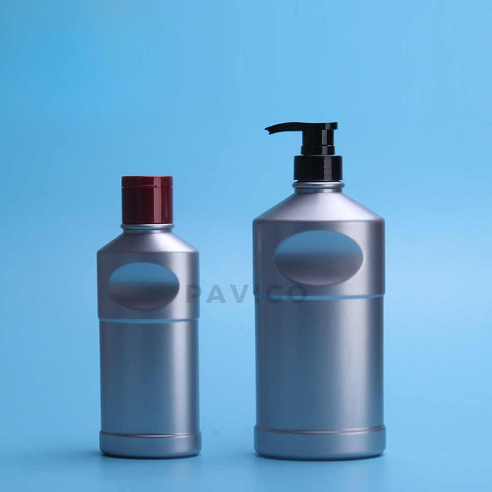 Chai PET bạc dầu gội 400ml 800ml