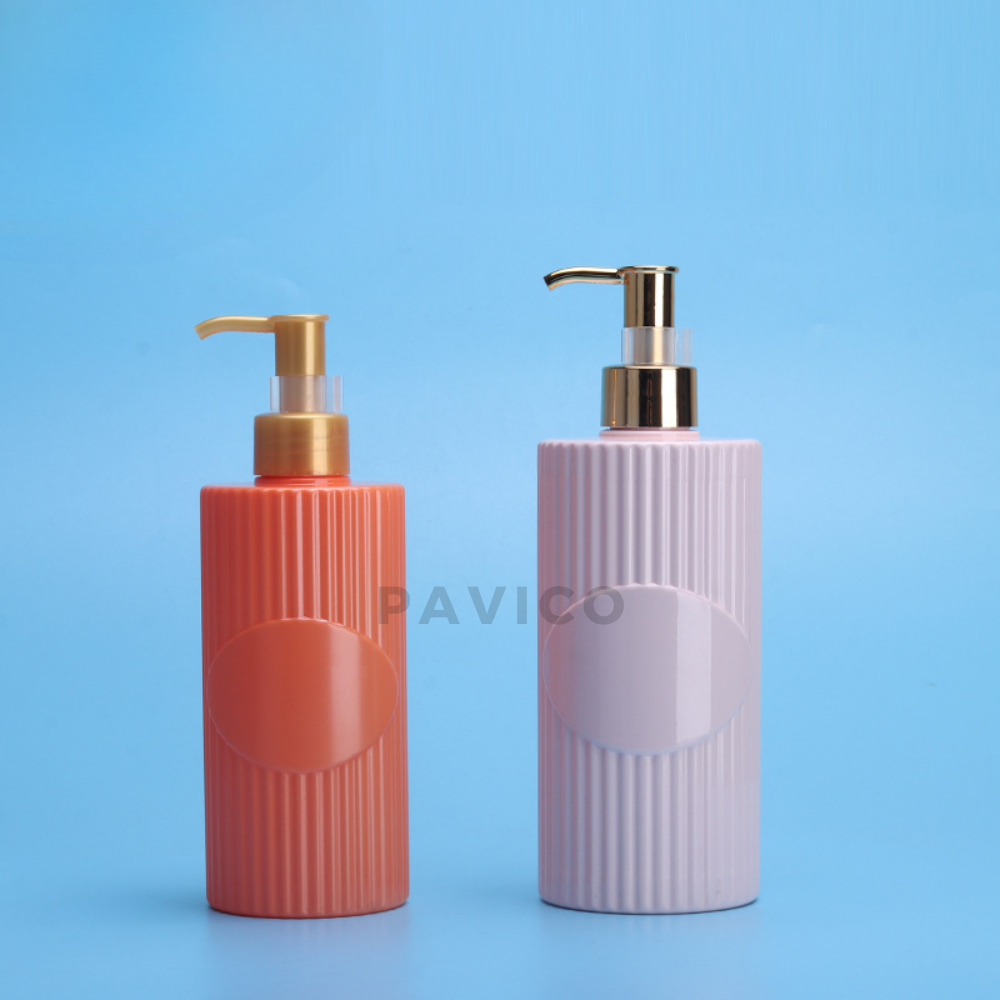 Chai HDPE dầu gội kẻ dọc 380ml 500ml