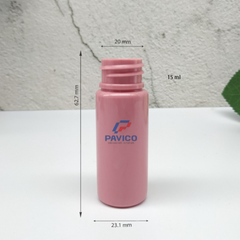 Chai PET 15ml hồng dáng trụ đựng mỹ phẩm chiết