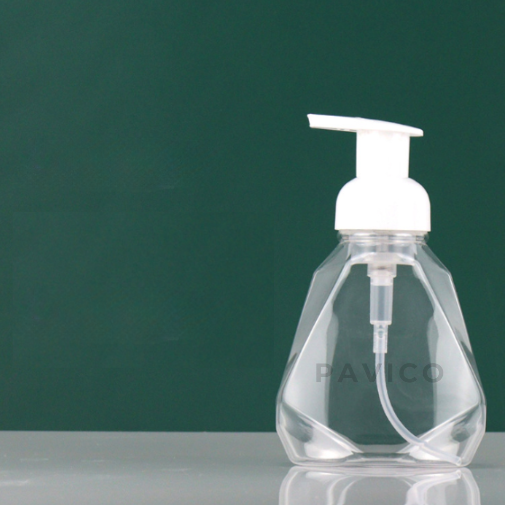 Chai tạo bọt PET 300ml dáng kim cương