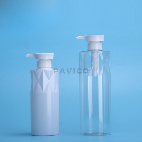 Chai PET dầu gội dáng trụ 500ml 800ml