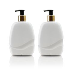 Chai sữa rửa mặt trắng sứ dáng dẹt 280ml