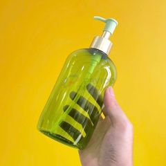 Chai vai bầu 250ml 500ml gel rửa tay sữa rửa mặt xanh lá trong nắp bơm khoen vàng