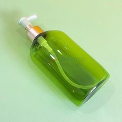 Chai vai bầu 250ml 500ml gel rửa tay sữa rửa mặt xanh lá trong nắp bơm khoen vàng
