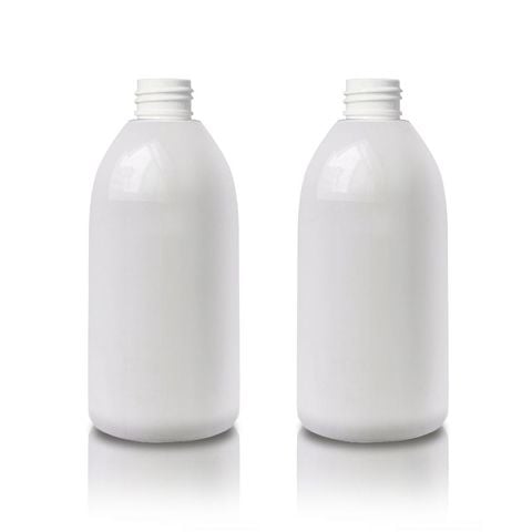 Chai dầu gội PET trắng sứ 500ml